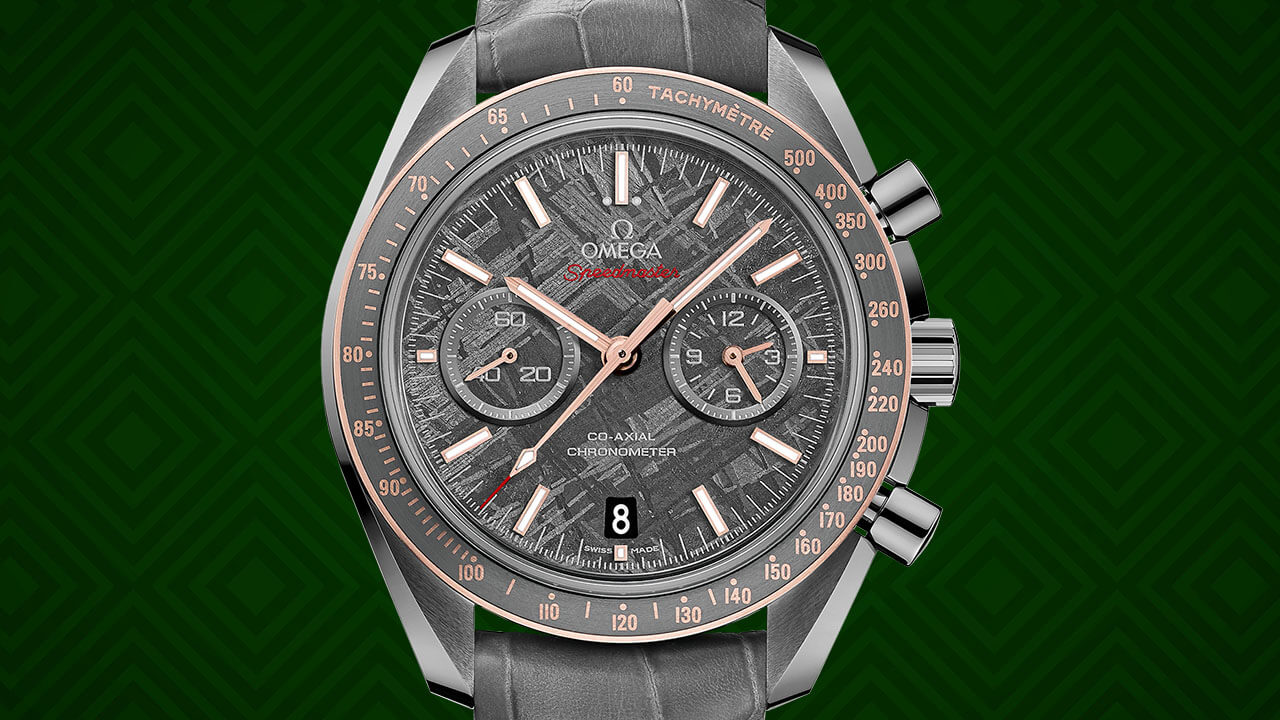Omega Speedmaster Dark Side of The Moon Meteorite Dial with Stick Hour Markers Omega Speedmaster Dark Side of The Moon Meteorite Dial with Stick Hour Markers