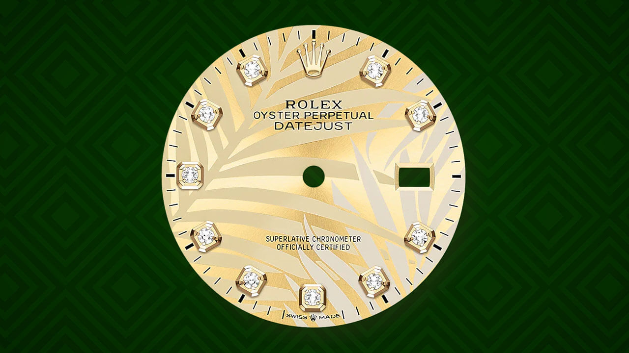 Rolex Datejust Gold Palm Dial with Gem-Set Hour Markers