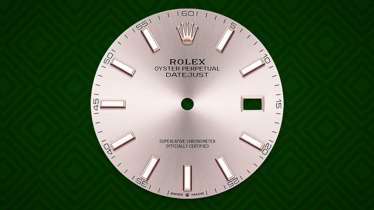 Rolex Datejust Rose Dial with Stick Hour Markers