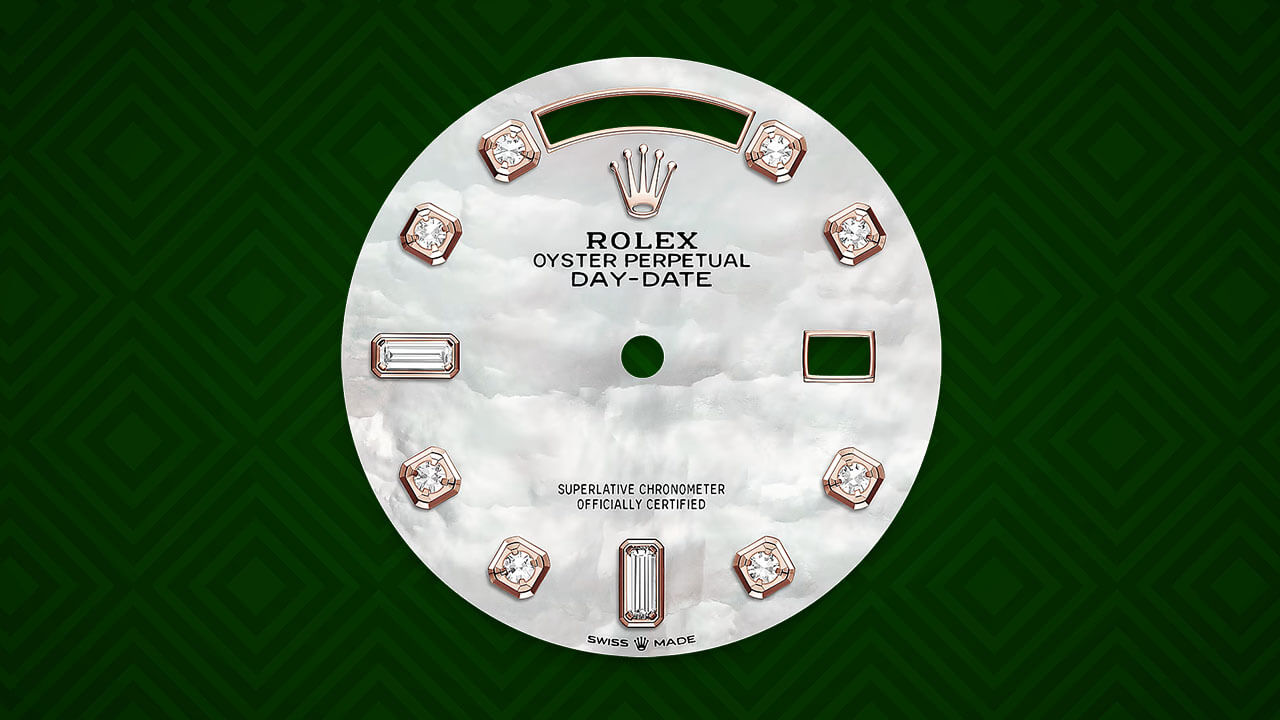 Rolex Day-Date Mother of Pearl Dial with Diamond-Set Hour Markers