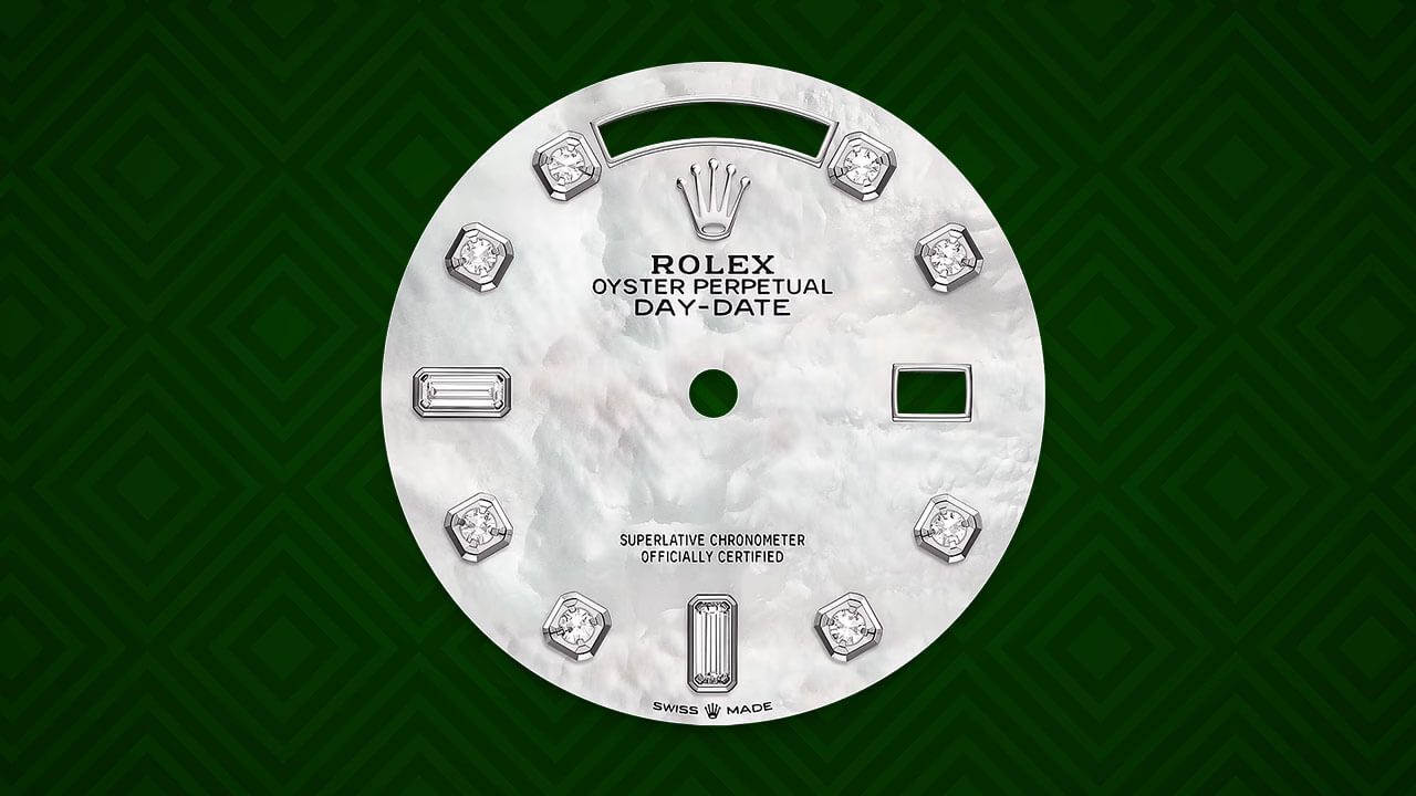 Rolex Day-Date Mother of Pearl Dial with Diamond-Set Hour Markers